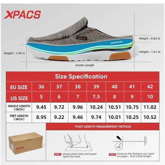 XPACS Shoes - XPACS Comfortable Womens Orthopedic Walking Shoes, slippers size 7